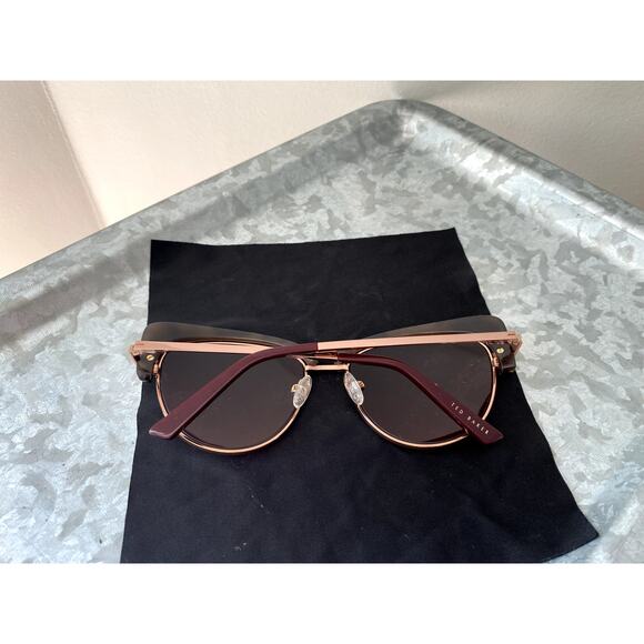 Ted Baker Semi Metal/Plastic Cat Eye Women's Sunglasses Ivory Tortise TBW051 - Picture 8 of 15